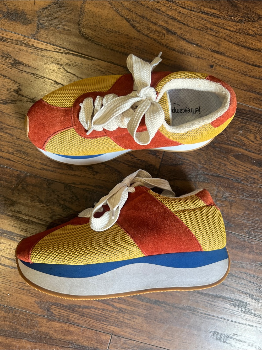 Jeffrey Campbell Retro platform sneakers orange/yellow/blue size 8
